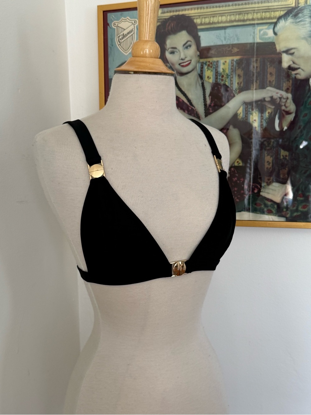 Black triangle swim top